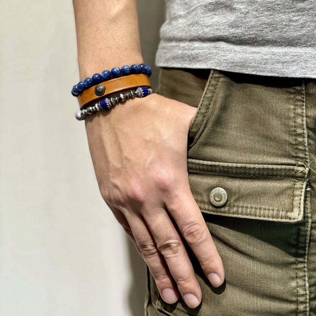 【Silver Monsters】日本手作 Kazoo 義大利制老雪佛蘭珠/做舊銀貝銀珠 復古純銀手鍊