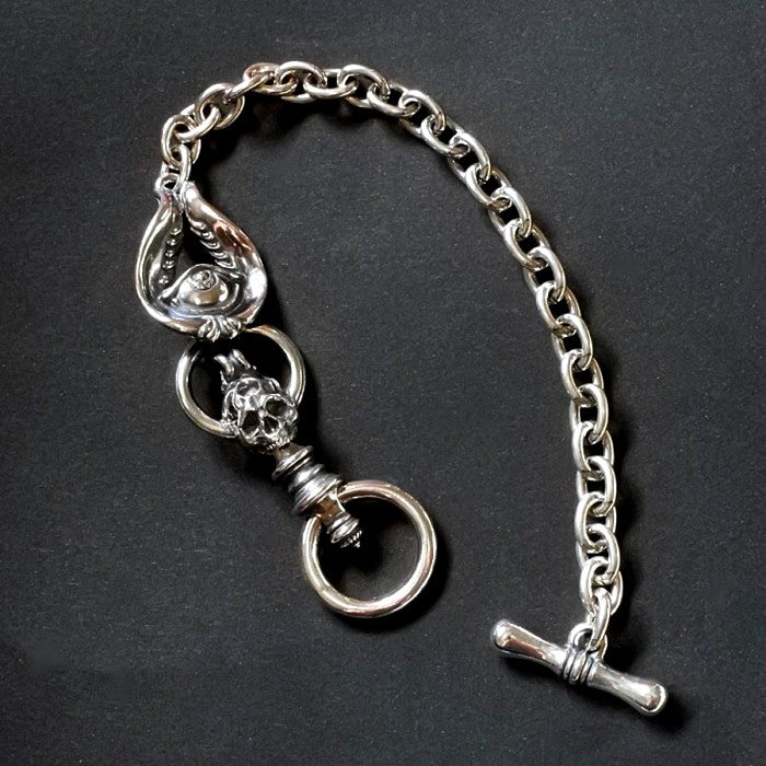 【Silver Monsters】日本新銳手作 Nil:GRAVE -烏努斯·杜奧- 骷髏獨目 純銀手鍊