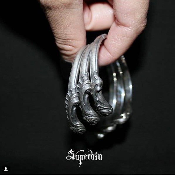 【Silver Monsters】日本暗系古典狂潮 Superbia 巴洛克風格 洛可可 舊化噴砂 純銀手環