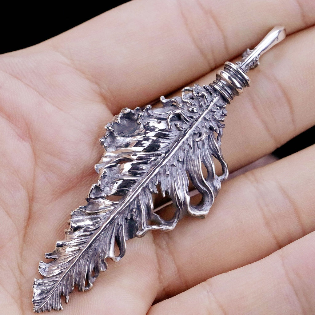 【Silver Monsters】日本手作 Nil:GRAVE 特約品牌 明亮/風化雙極羽 "終始之羽" 純銀吊墜
