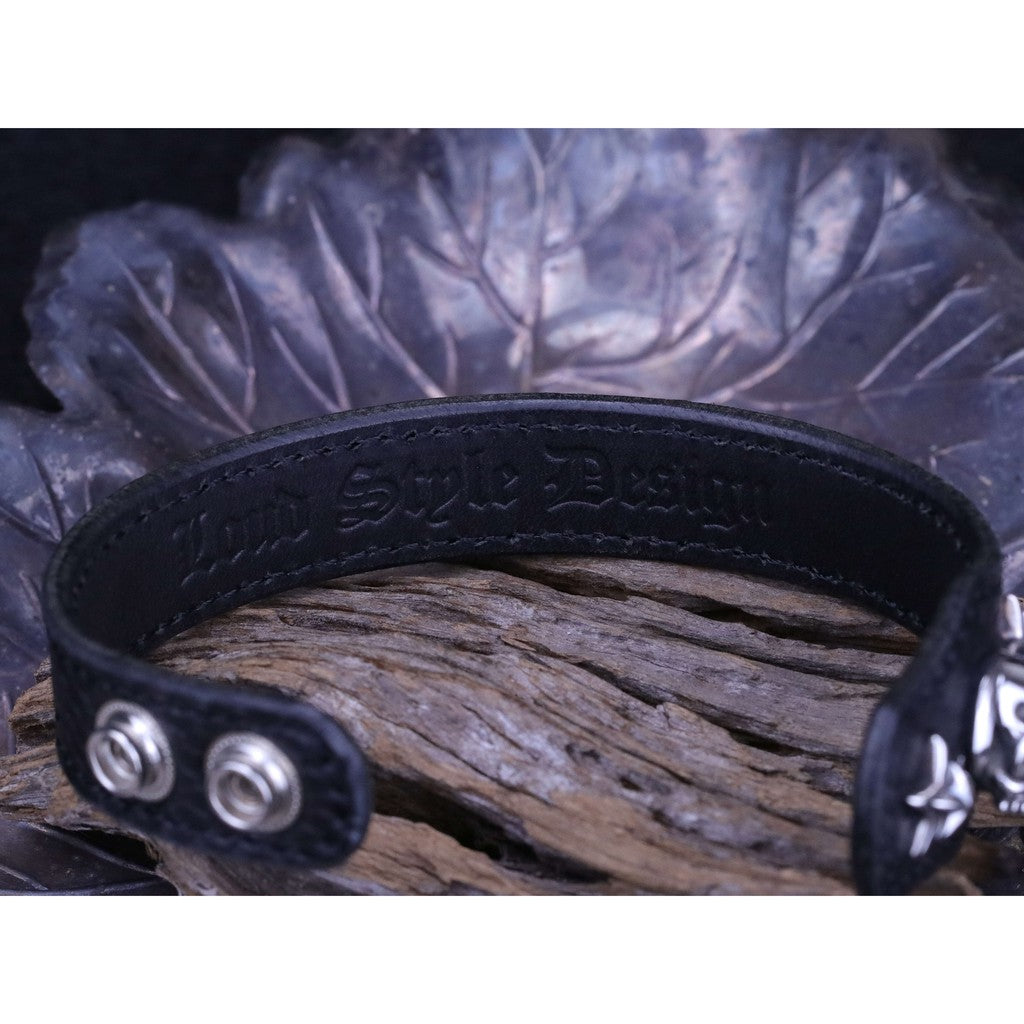 【Silver Monsters】日本一級神牌Loud Style Design 原創經典 骷髏銀星 黑蛇皮手環