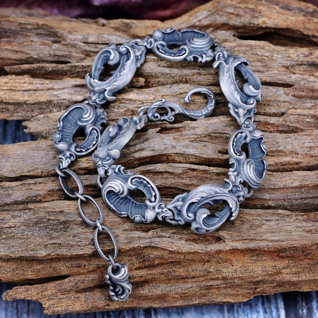 【Silver Monsters】日本暗系古典狂潮 Superbia 雕塑2 做舊噴砂 純銀手鍊