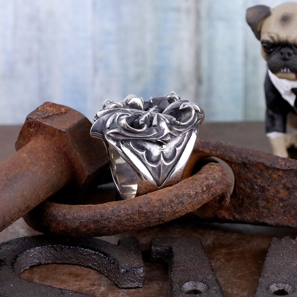 【Silver Monsters】日本一級神牌 Loud Style Design 內鑲千鐵十字雕花 厚手作 戒指