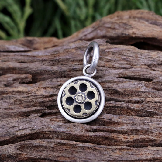 【Silver Monsters】SMS獨家訂製 銀銅鑲嵌 刷舊左輪 925銀 純銀小吊墜 副墜