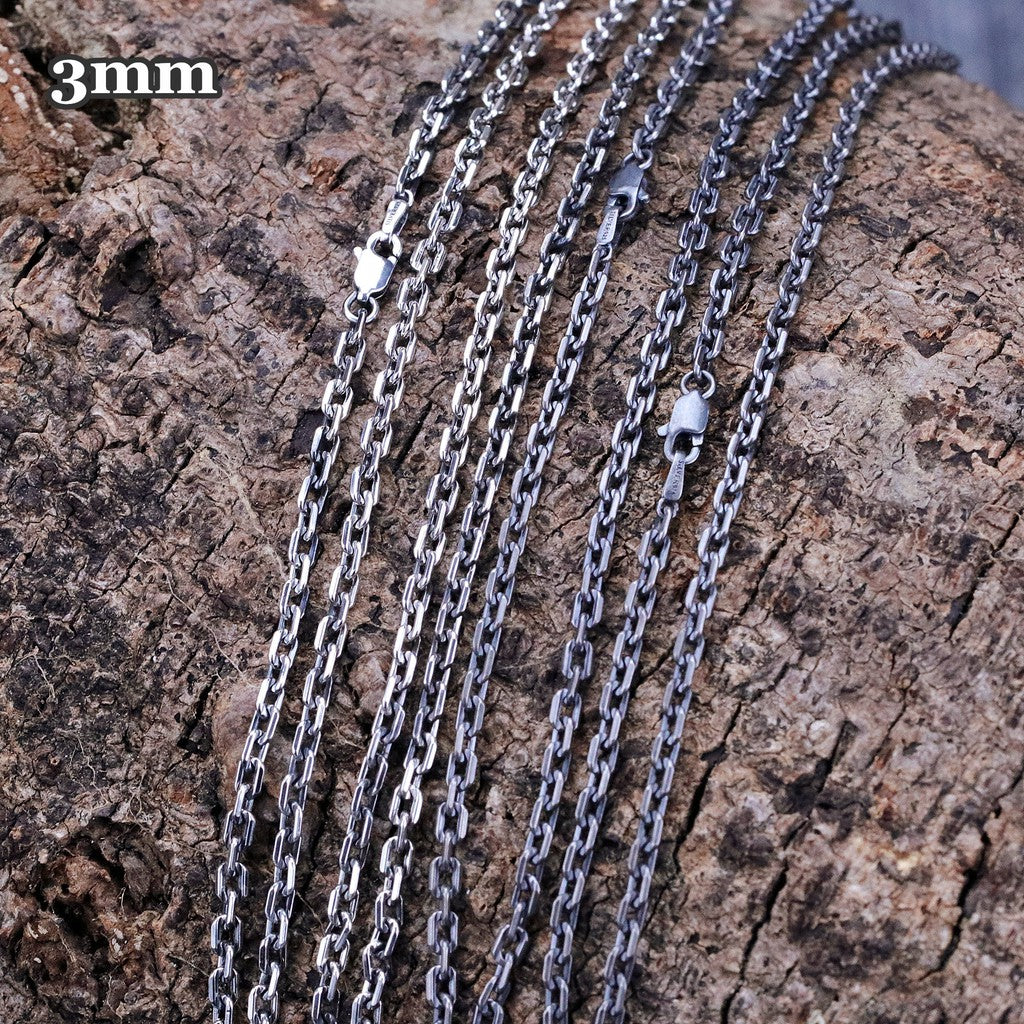 【Silver Monsters】SMS獨家特製 3mm C扣六角稜鍊 925銀 純銀項鍊