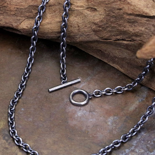 【Silver Monsters】4.6mm 手工作舊T扣太丸鏈 SMS獨家 925銀 純銀項鍊