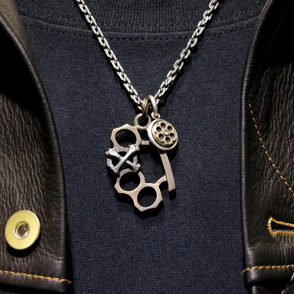 【Silver Monsters】SMS獨家訂製 銀銅鑲嵌 刷舊左輪 925銀 純銀小吊墜 副墜