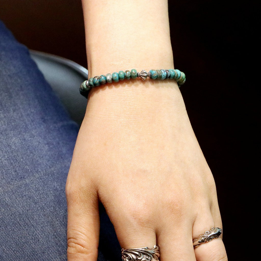 【Silver Monsters】日本手作Kazoo 美產精選 綠松石/銀貝 可調節式手鍊