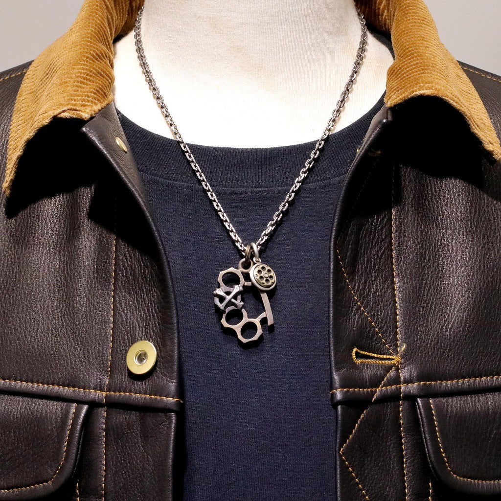 【Silver Monsters】SMS獨家訂製 銀銅鑲嵌 刷舊左輪 925銀 純銀小吊墜 副墜