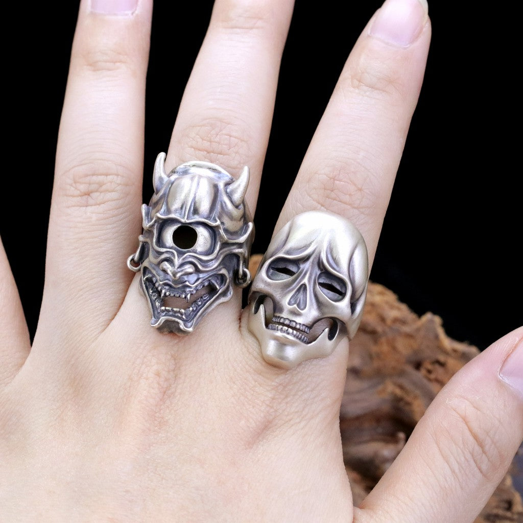 日本雕畫雙絕 Dual Flow 細緻雕工 遠哭近笑"表裏" 戒指