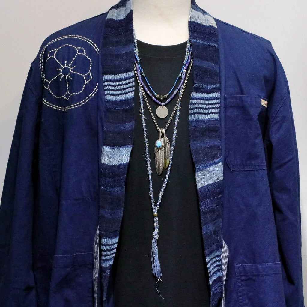 【Silver Monsters】日本Old Industrial 匠人手工編織 靛藍古布繩 正老布編繩 項鍊