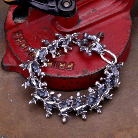 【Silver Monsters】幻獸異骸 日本殿堂級Strange Freak Designs 經典上脊骨 寬版手鍊