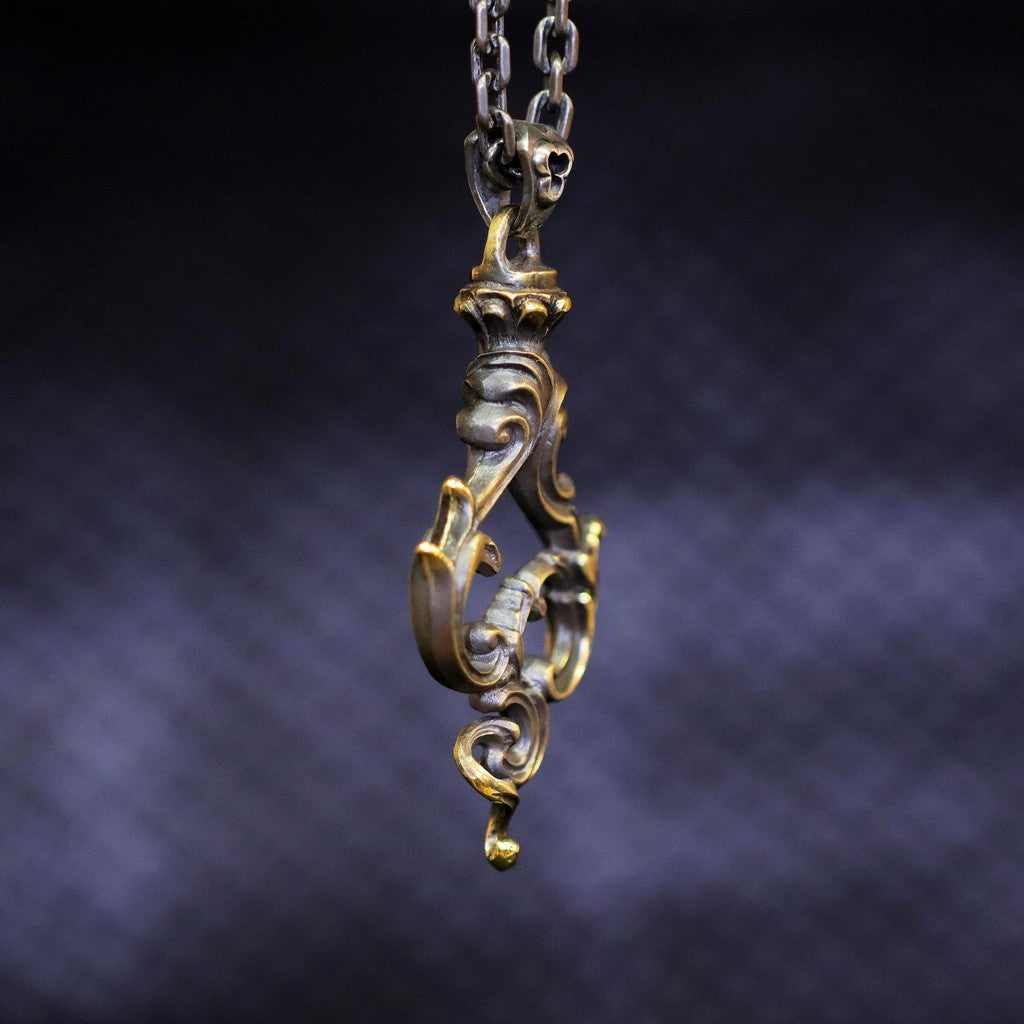 【Silver Monsters】日本一級神牌Loud Style Design 蝕刻舊化心型雕花項墜(銀銅墜飾)