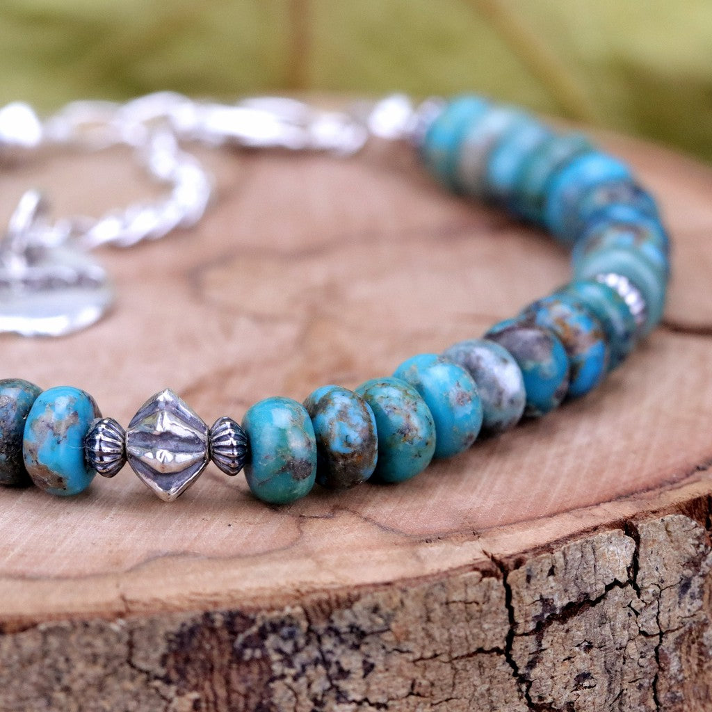 【Silver Monsters】日本手作Kazoo 美產精選 綠松石/銀貝 可調節式手鍊