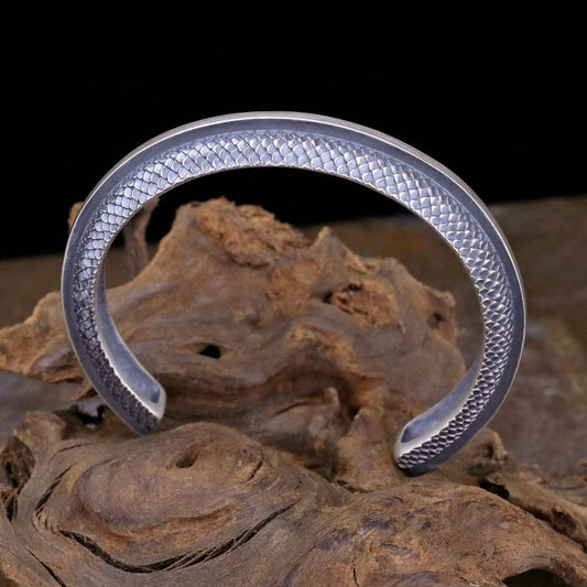 【Silver Monsters】日本雕畫雙絕 Dual Flow 2020新品 經典回歸 寬版重"龍鱗" 純銀手環