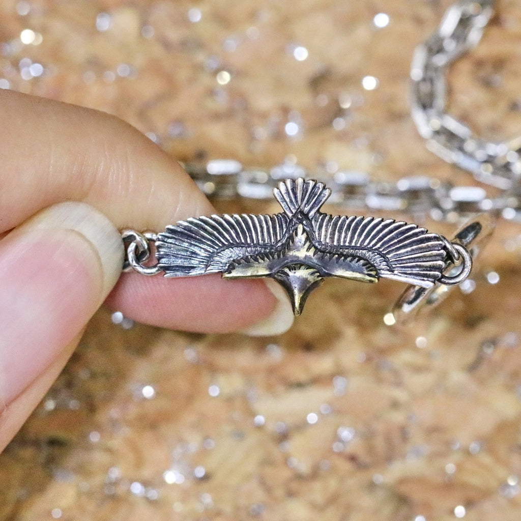 【Silver Monsters】SMS獨家特製 T扣六角稜鏈 豪華小鷹升級款 925銀 純銀項鍊 角鍊