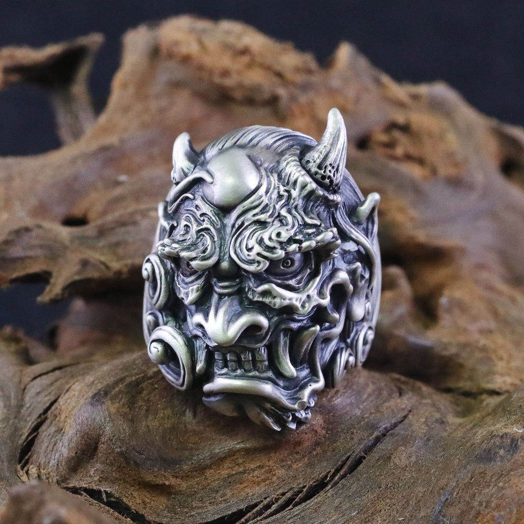 【Silver Monsters】日本雕畫雙絕 Dual Flow 手工雕刻 原創設計 怒神 純銀戒指