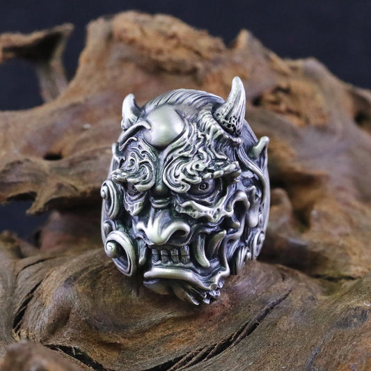 【Silver Monsters】日本雕畫雙絕 Dual Flow 手工雕刻 原創設計 怒神 純銀戒指