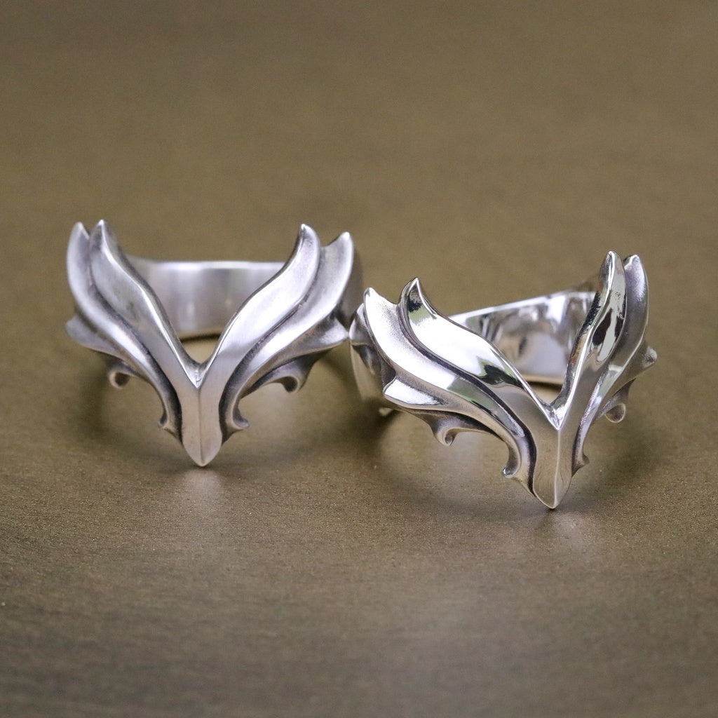 【Silver Monsters】日本前衛宗師 Glam Scale 機甲王 進化系列 機甲鄂角冠 純銀戒指