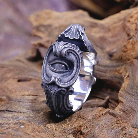 【Silver Monsters】日本暗系古典狂潮 Superbia 神視 原創手做 舊化噴砂 純銀戒指