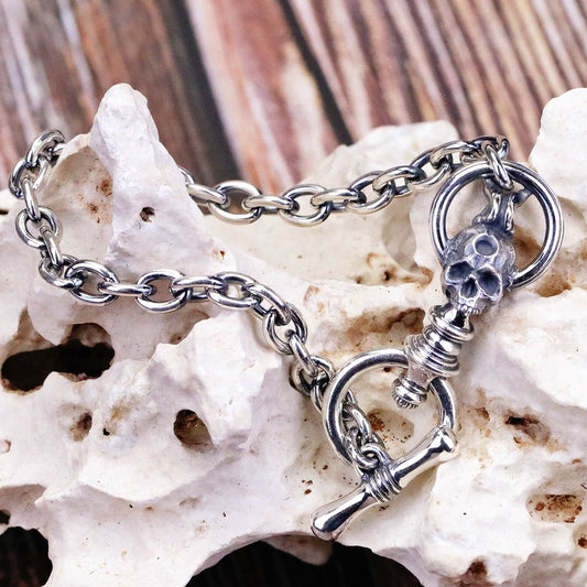 【Silver Monsters】日本新銳手作 Nil:GRAVE -烏努斯·杜奧- 骷髏獨目 純銀手鍊