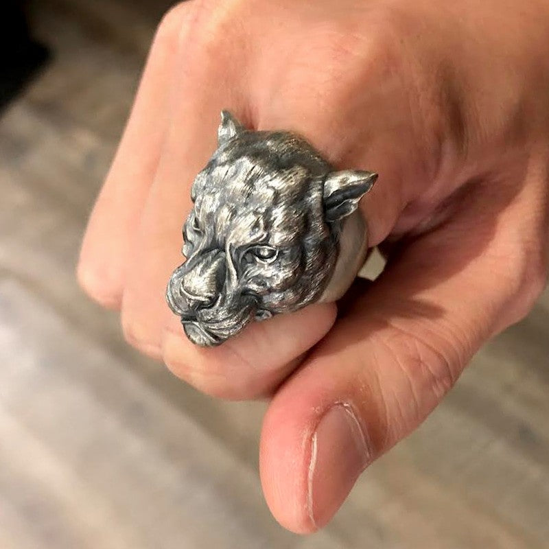 【Silver Monsters】日本雕畫雙絕Dual Flow 細緻雕工 雋刻神韻『SHISHI』石獅純銀戒指