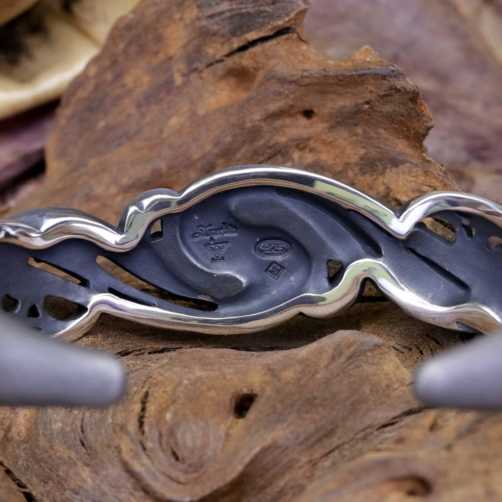 【Silver Monsters】日本暗系古典狂潮 Superbia 分裂 原創手做 舊化噴砂 純銀手環