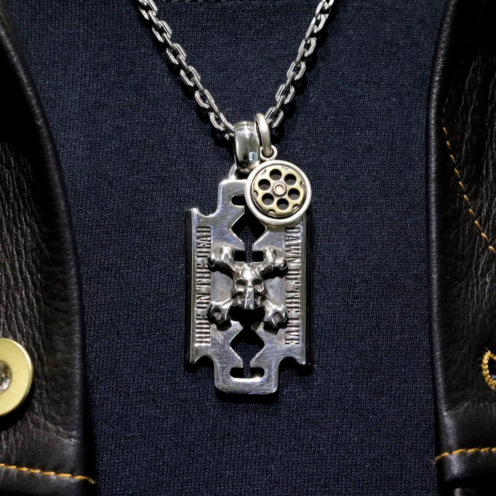 【Silver Monsters】SMS獨家訂製 銀銅鑲嵌 刷舊左輪 925銀 純銀小吊墜 副墜