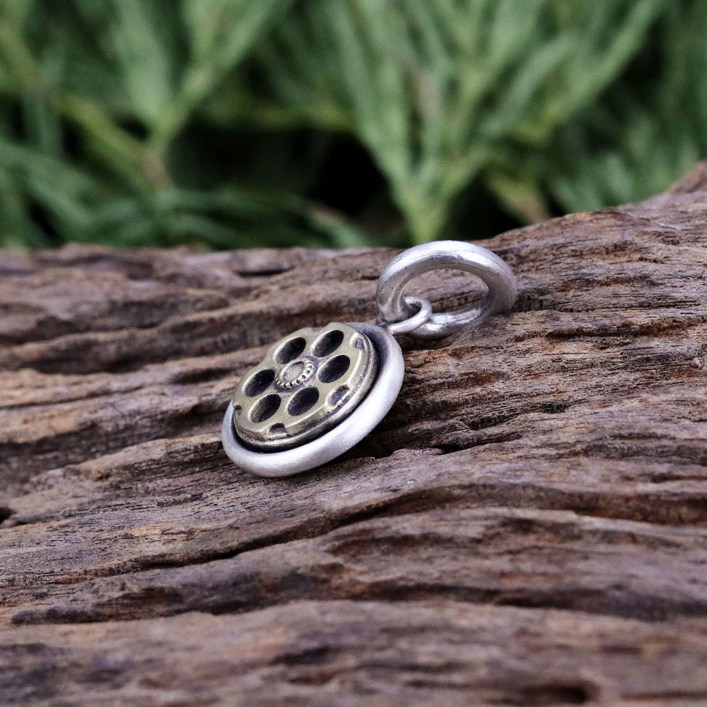 【Silver Monsters】SMS獨家訂製 銀銅鑲嵌 刷舊左輪 925銀 純銀小吊墜 副墜