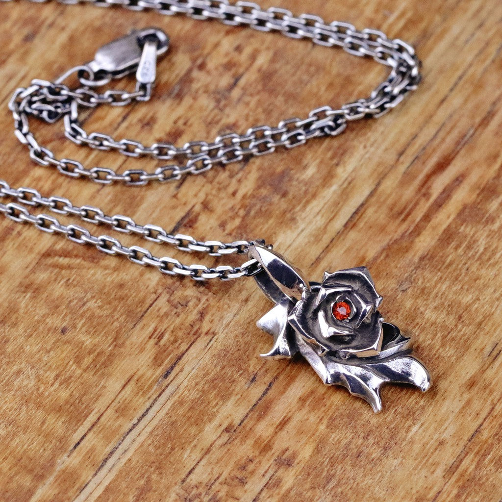 【Silver Monsters】日本Glam Scale 機甲王"EN-009 GA" 薔薇花寶石 純銀項鍊