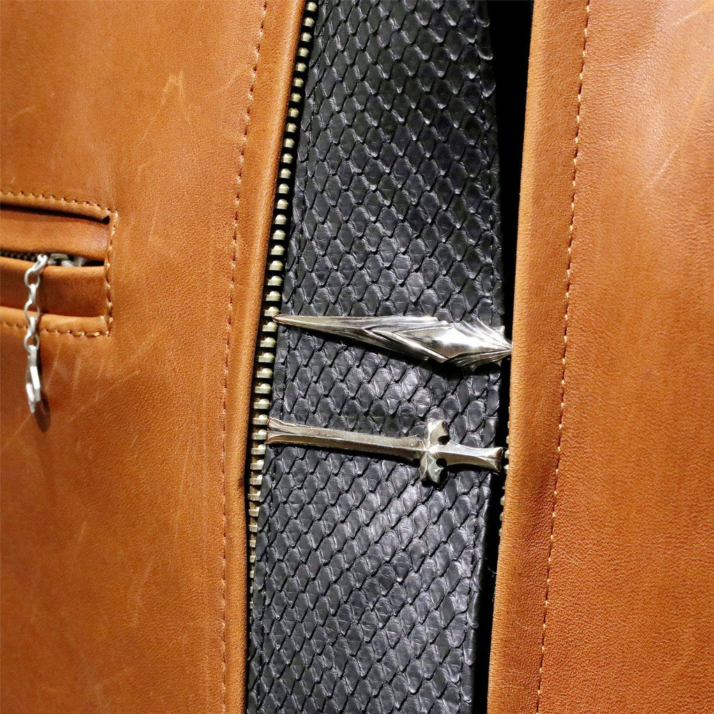 【Silver Monsters】前衛宗師日本Glam Scale 機甲王 手作流線 純銀領帶夾