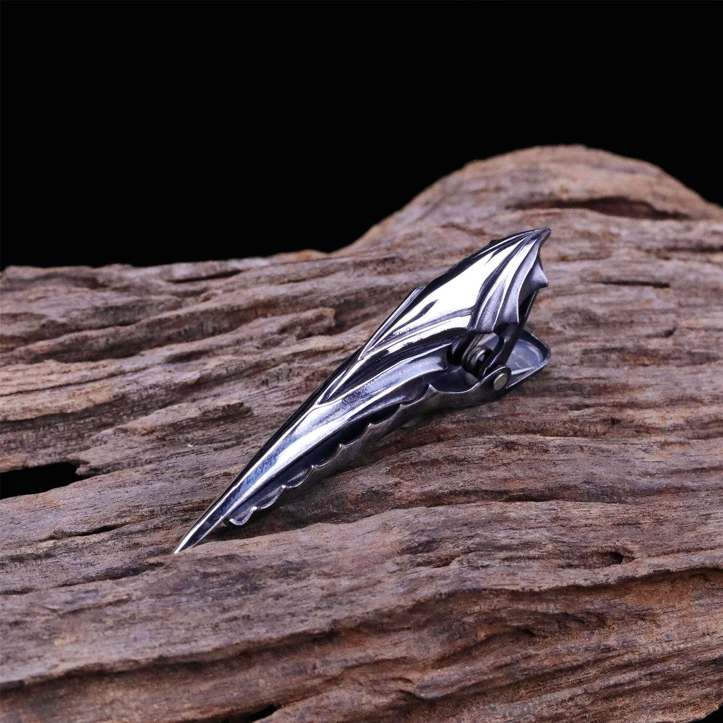 【Silver Monsters】前衛宗師日本Glam Scale 機甲王 手作流線 純銀領帶夾