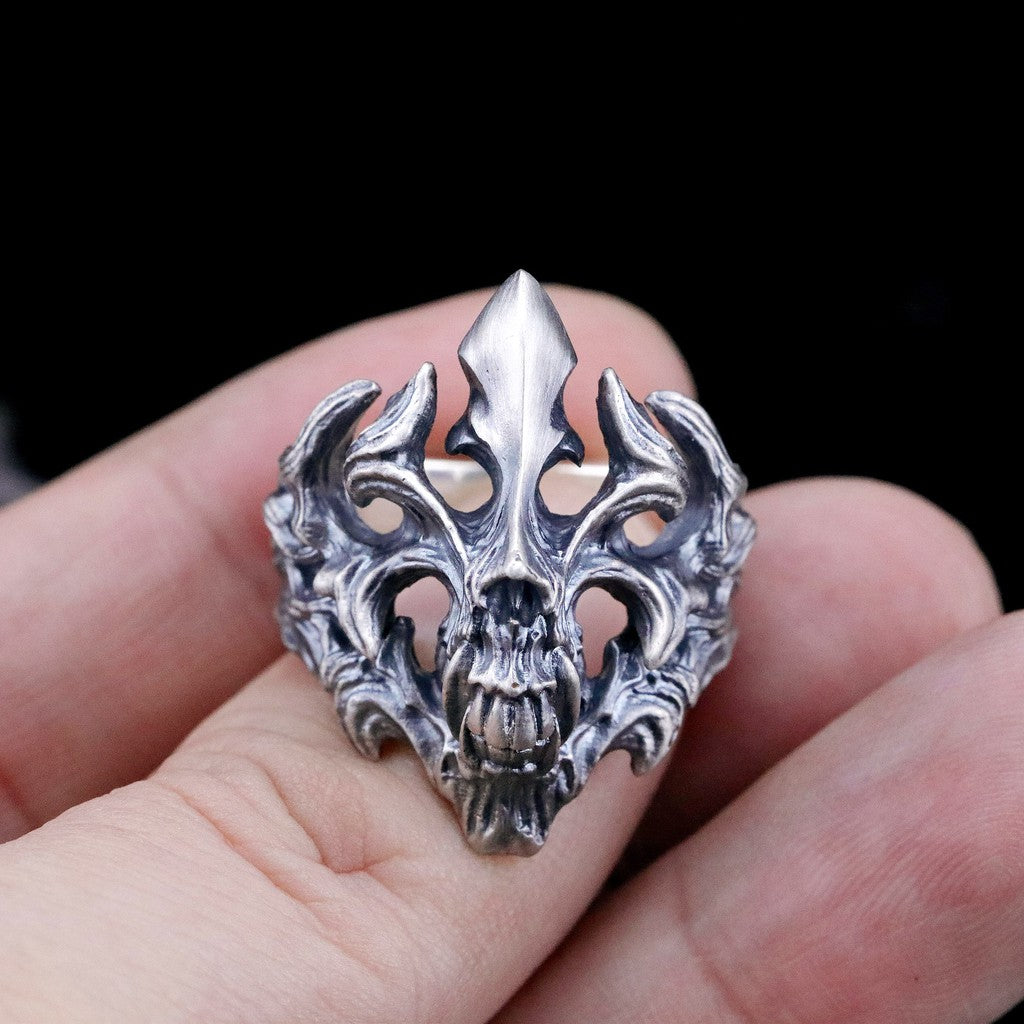【Silver Monsters】日本殿堂級Strange Freak Designs 無目盲獸骷髏 純銀戒指 M號