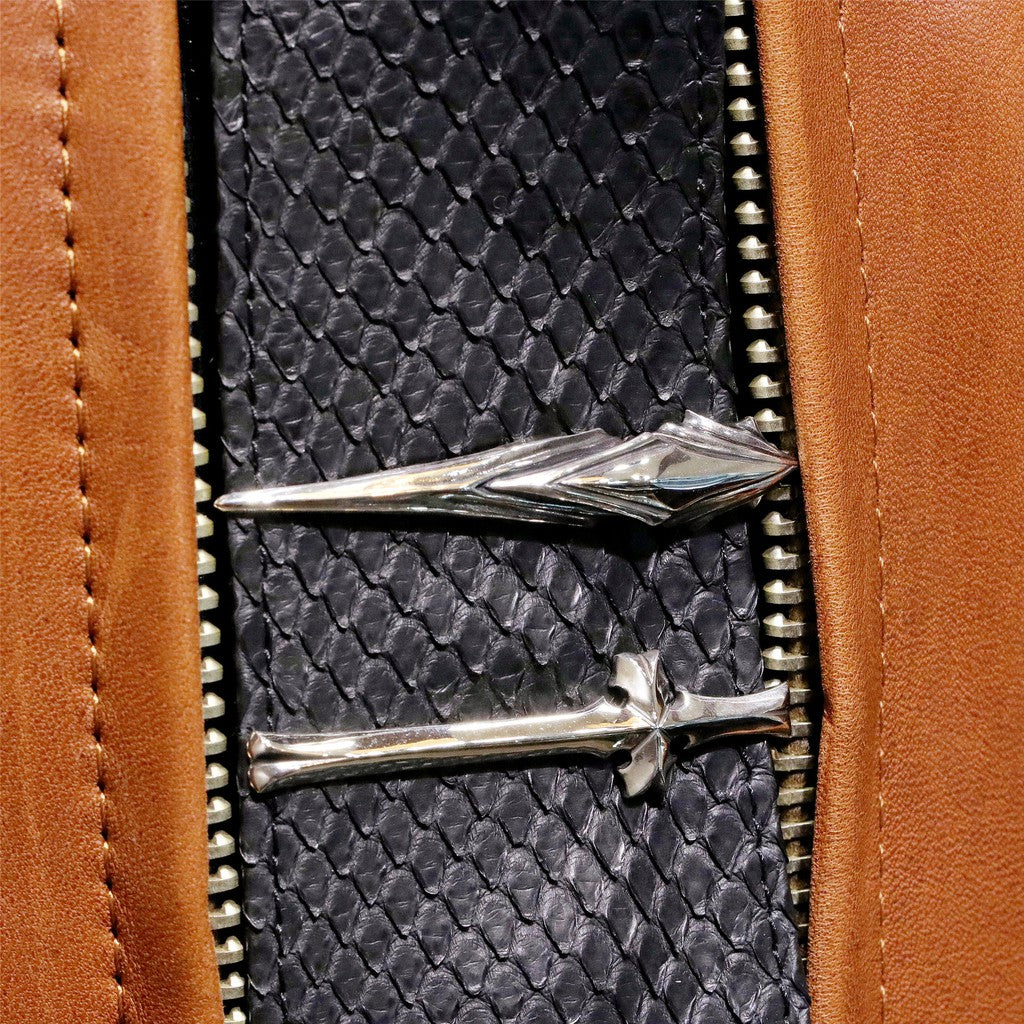 【Silver Monsters】前衛宗師日本Glam Scale 機甲王 手作流線 純銀領帶夾