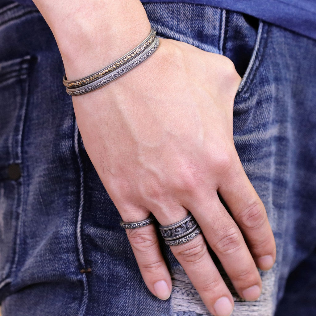 【Silver Monsters】日本暗系古典狂潮 Superbia  洛可可5 火熱暢銷 古典唐草 純銀戒指