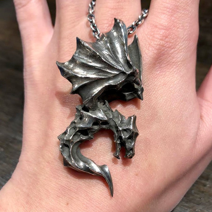 【Silver Monsters】日本前衛宗師Glam Scale 機甲王 手作銀翼風蝕 MANA飛龍 吊墜