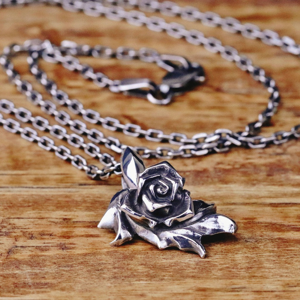 【Silver Monsters】日本Glam Scale 機甲王 "EN-009" 薔薇花 純銀項鍊