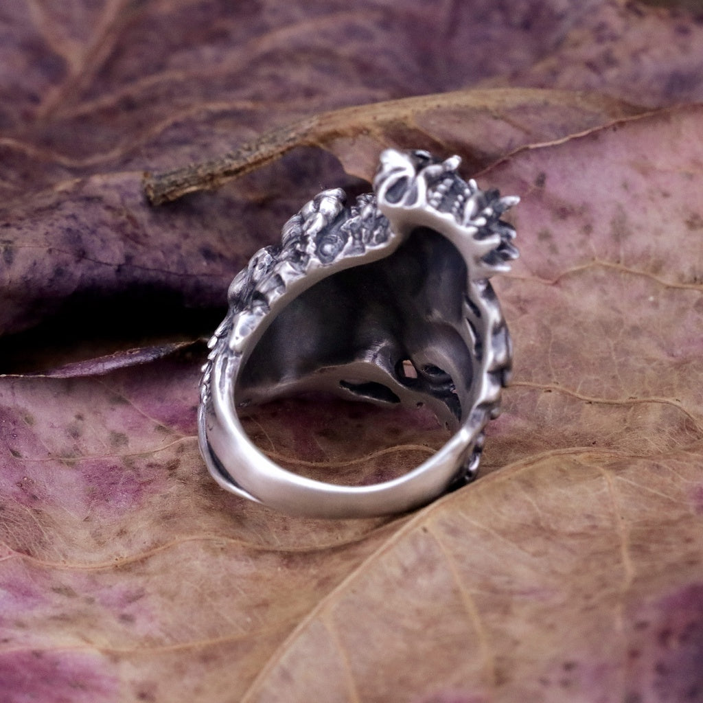 【Silver Monsters】日本雕畫雙絕 Dual Flow 細緻雕工 昂首闊口 "昇龍" 純銀戒指