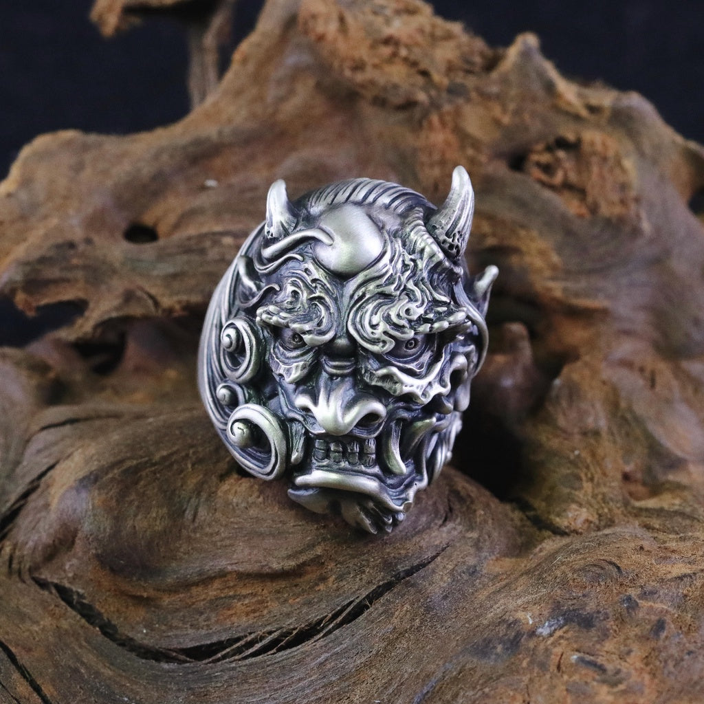 【Silver Monsters】日本雕畫雙絕 Dual Flow 手工雕刻 原創設計 怒神 純銀戒指