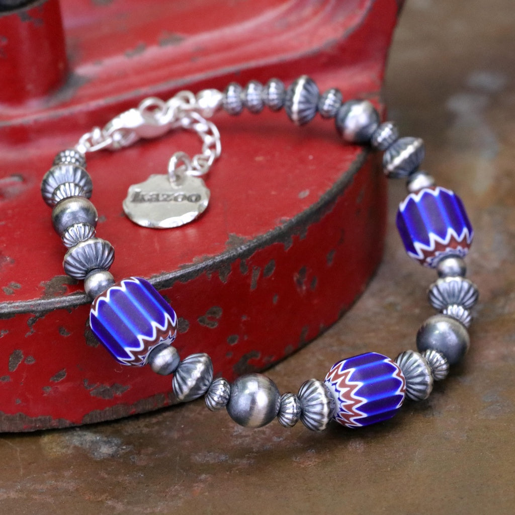 【Silver Monsters】日本手作 Kazoo 義大利制老雪佛蘭珠/做舊銀貝銀珠 復古純銀手鍊