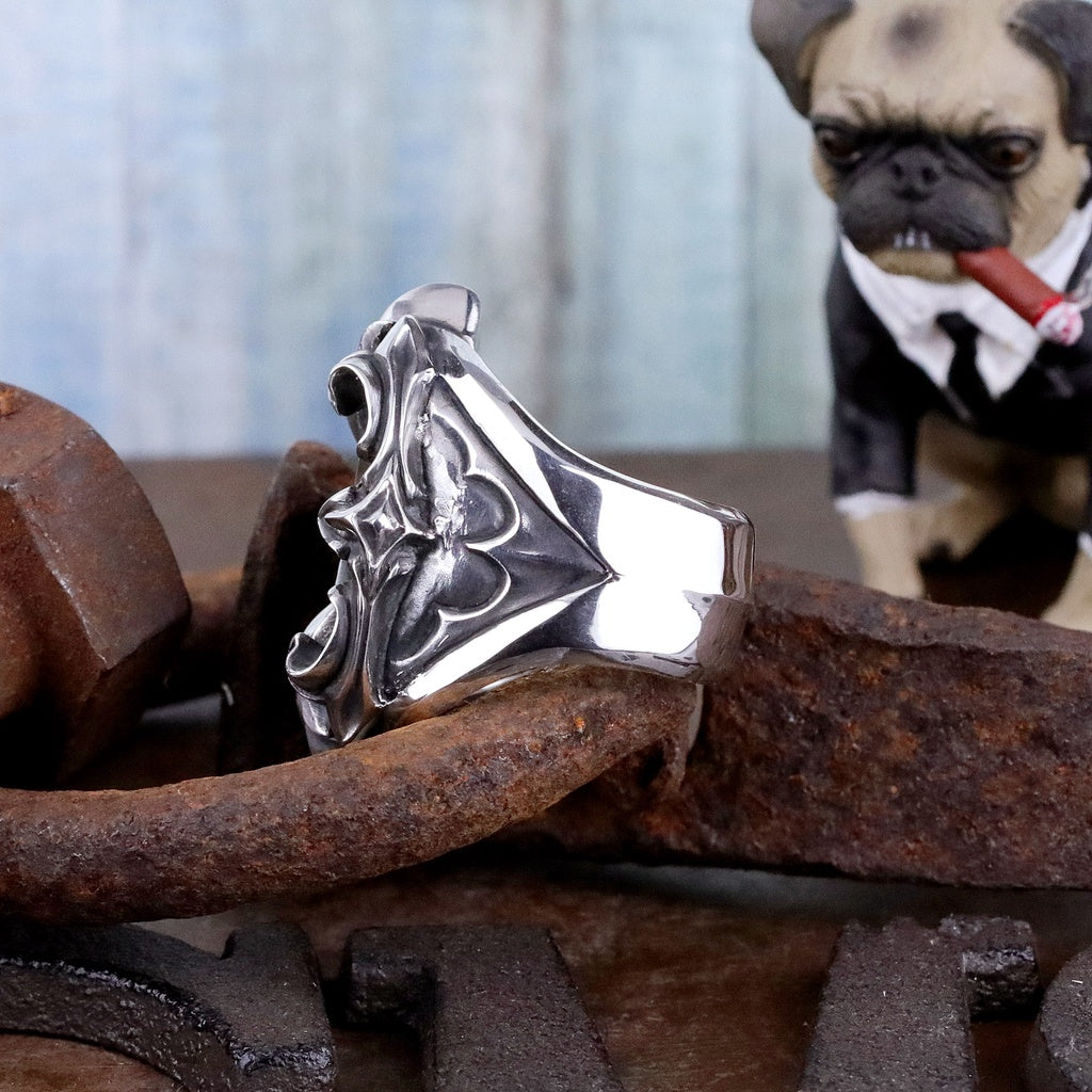 【Silver Monsters】日本一級神牌 Loud Style Design 內鑲千鐵十字雕花 厚手作 戒指