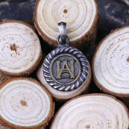 【Silver Monsters】日本一級神牌Loud Style Design 做舊Logo字牌 (銀銅鑲嵌) 項墜