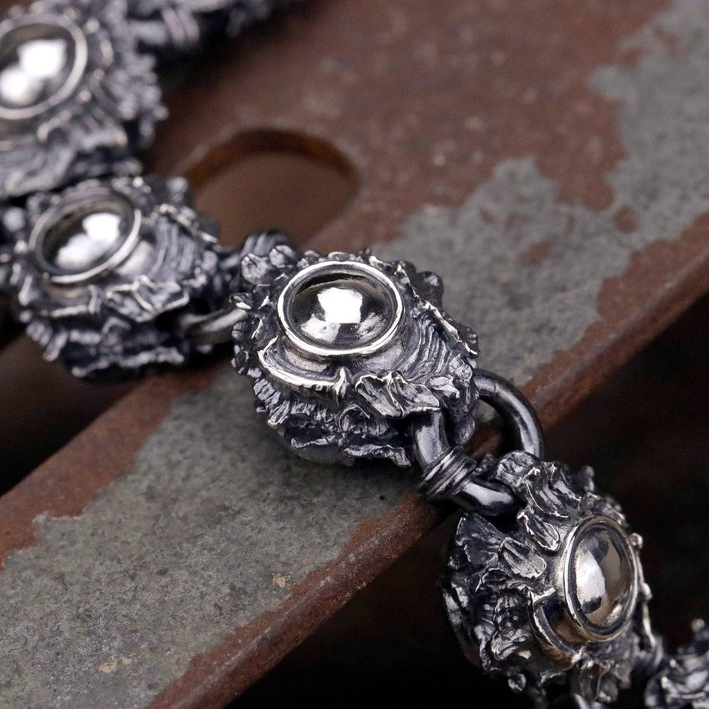 【Silver Monsters】日本新銳手作 Nil:GRAVE 特約品牌 雙面雕「蛇目」超厚實 純銀手鍊