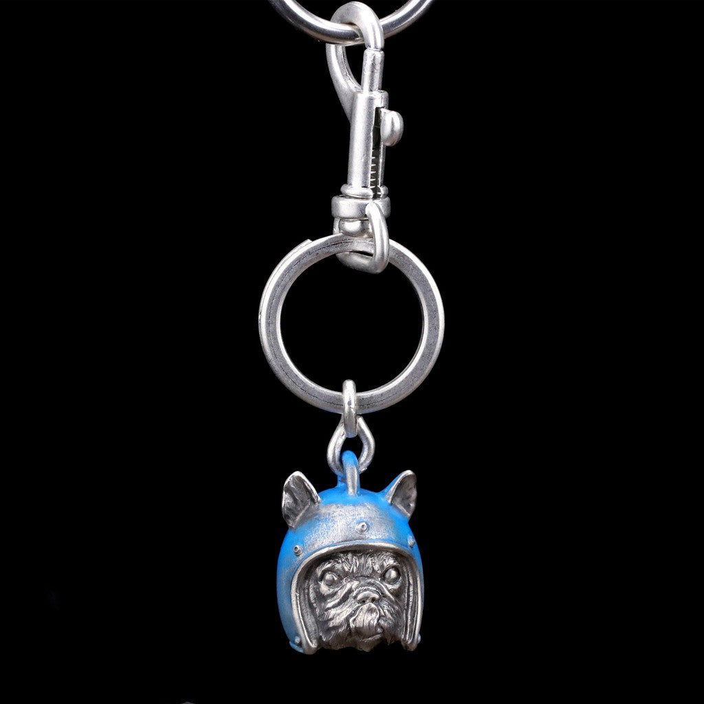 【Silver Monsters】台灣職人手作 KOPO METAL 動物安全帽鑰匙圈有耳朵 法鬥