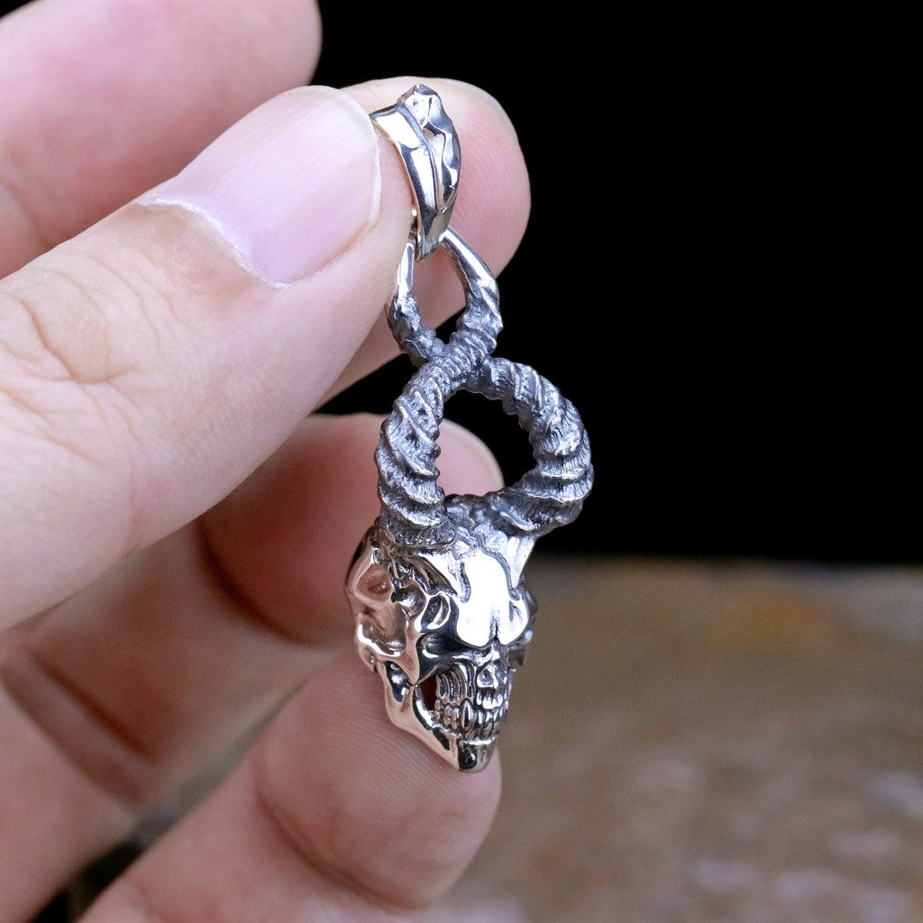 【Silver Monsters】幻獸異骸日本Strange Freak Designs 羊角惡魔骷髏 純銀吊墜