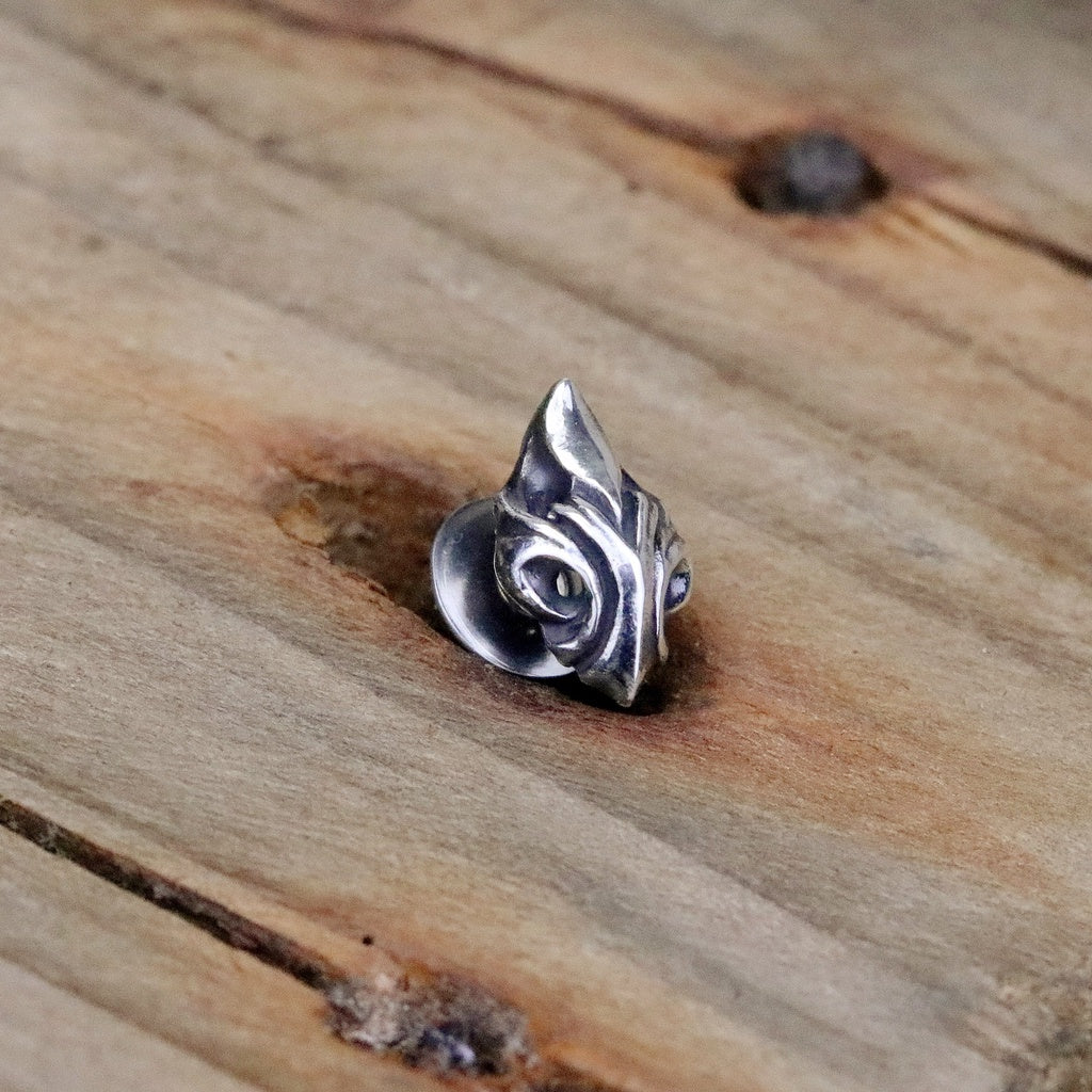 【Silver Monsters】日本前衛宗師 Glam Scale 機甲王 鳶尾哥特雕花 純銀耳針 耳飾