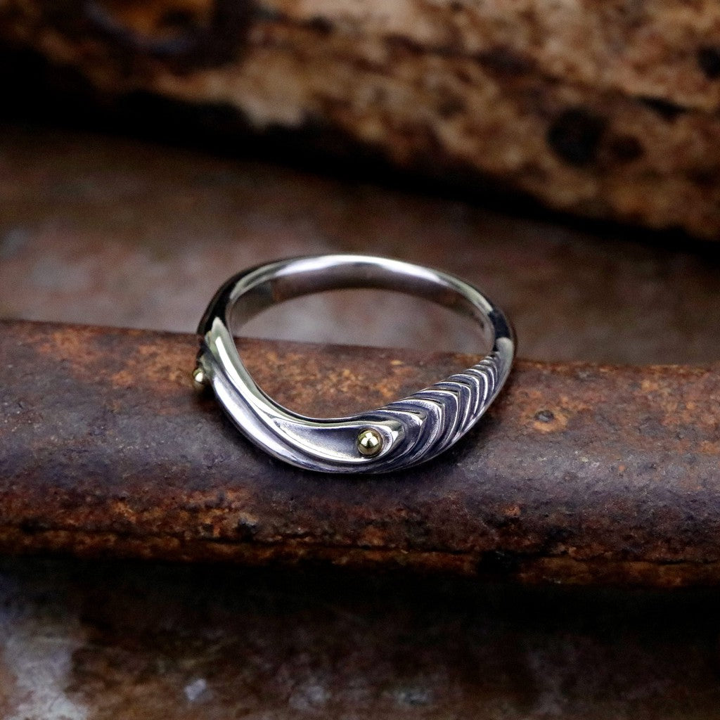 【Silver Monsters】日本手作 曲線異形 Ability Normal VR-47銀銅鑲嵌原創銀飾戒指