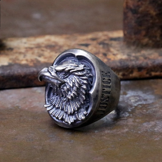 【Silver Monsters】日本一級神牌 Loud Style Design 究極手雕 義與理 立體雄鷹戒指