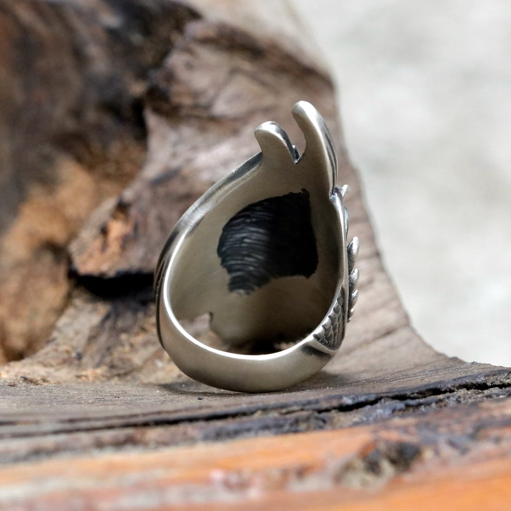 【展示品出清】日本雕畫雙絕 Dual Flow 細緻雕工 經典傳統盤龍 純銀神龍戒