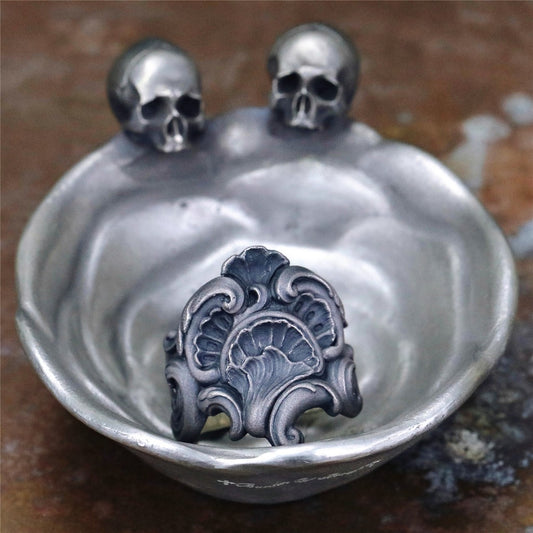 【Silver Monsters】日本暗系古典狂潮 Superbia 雕塑3 原創手做 舊化噴砂 純銀戒指